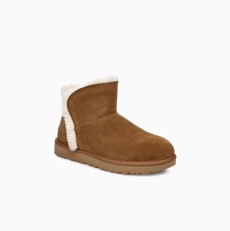 UGG Classic Mini Fluff High-Low - Boots Dame - Brune (NO-I794)